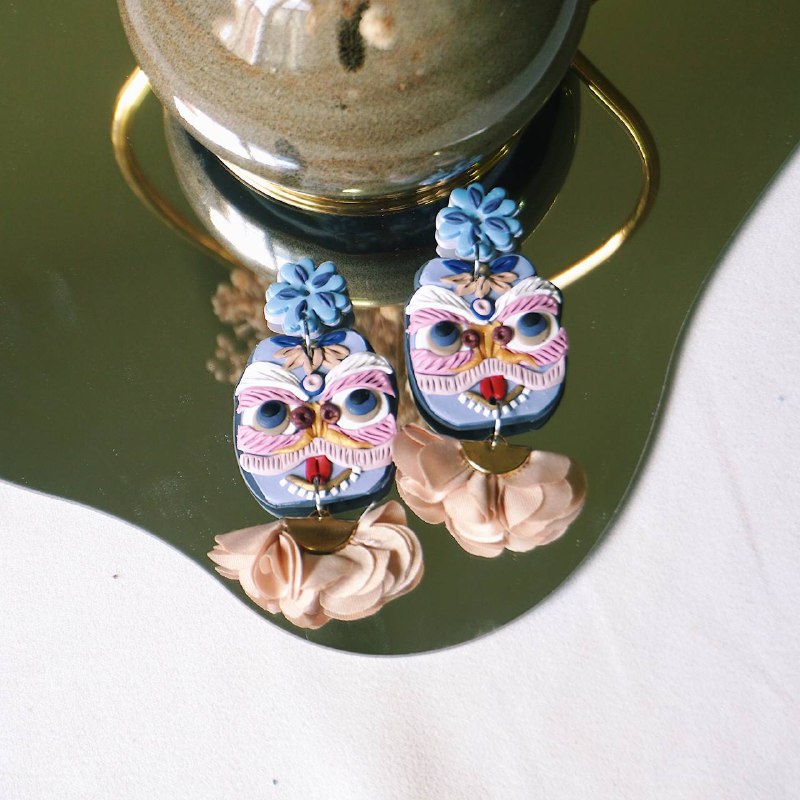 Lion Dance - Handmade Polymer Clay Earrings