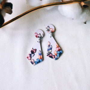 Whimsical Florals (Stone Base) - Handmade Polymer Clay Earrings